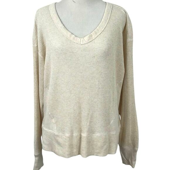 Aerie Tops - Aerie Oversized Cream Thermal Top Cozy Lounge Boho Minimalist XS